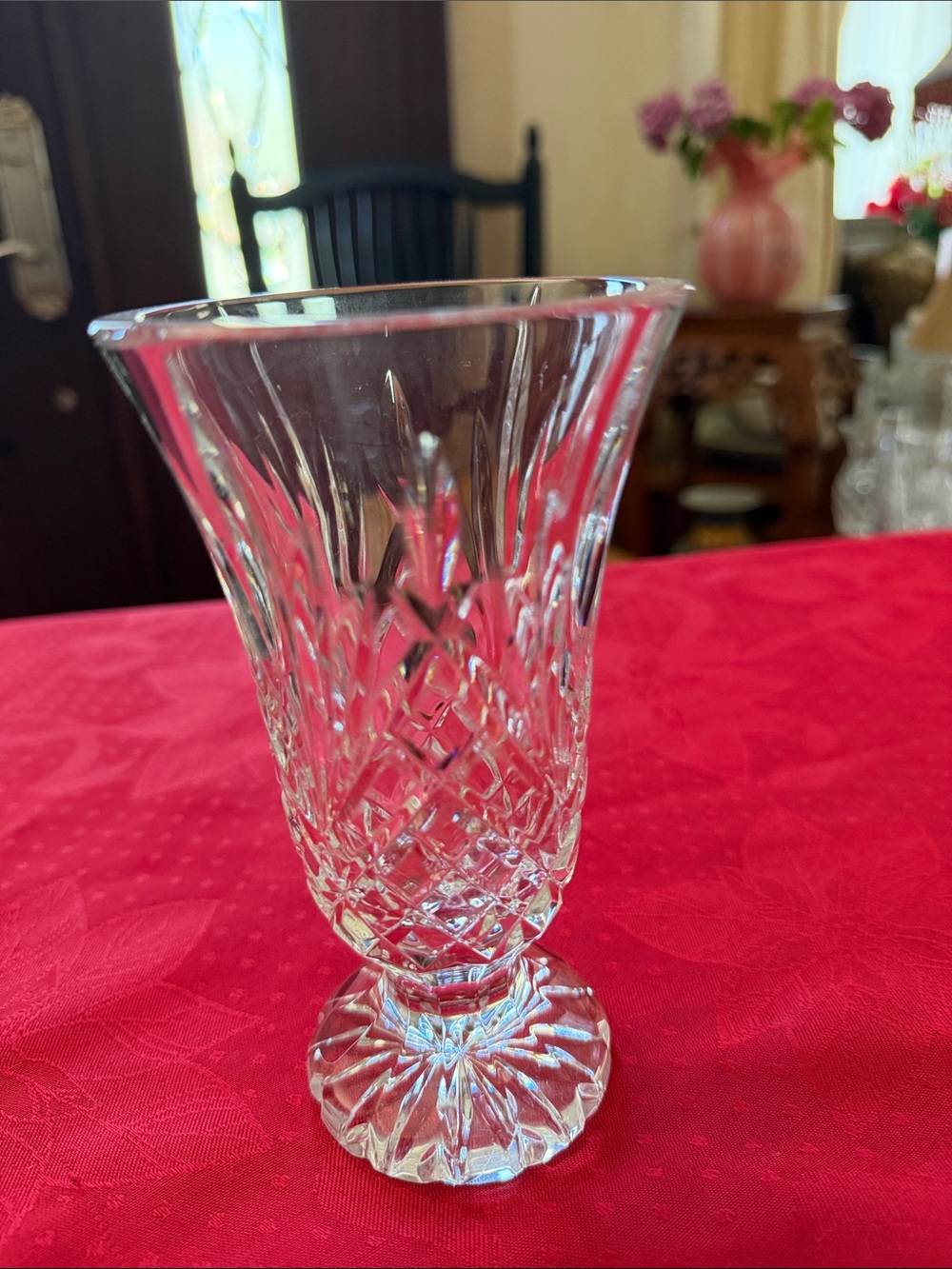 Maquis by Waterford Crystal Cut Footed Vase stamped